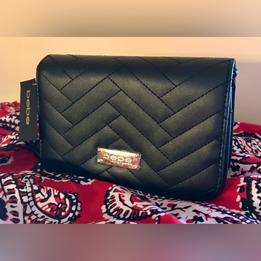 Bebe Vegan Black Leather Bag NWT